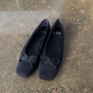 LPA Natasha Ballet Flat in Black Satin size 8.5